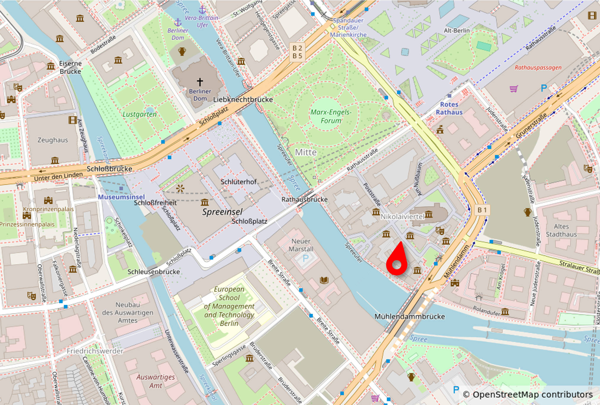 Karte Notarstelle Poststr. 12 in 10178 Berlin